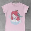 light pink tshirt with a mermaid in a teacup