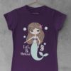 Purple tshirt with a mermaid and seahorse