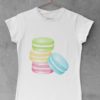 Stack of Macarons on a white tshirt