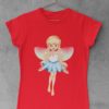 red tshirt with a little fairy in a blue dress