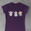 purple tshirt with Three little fairies