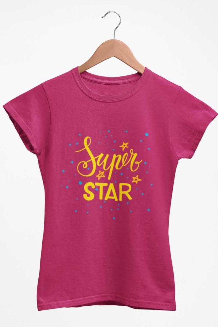 dark pink Super Star tshirt
