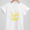 white Super Star tshirt