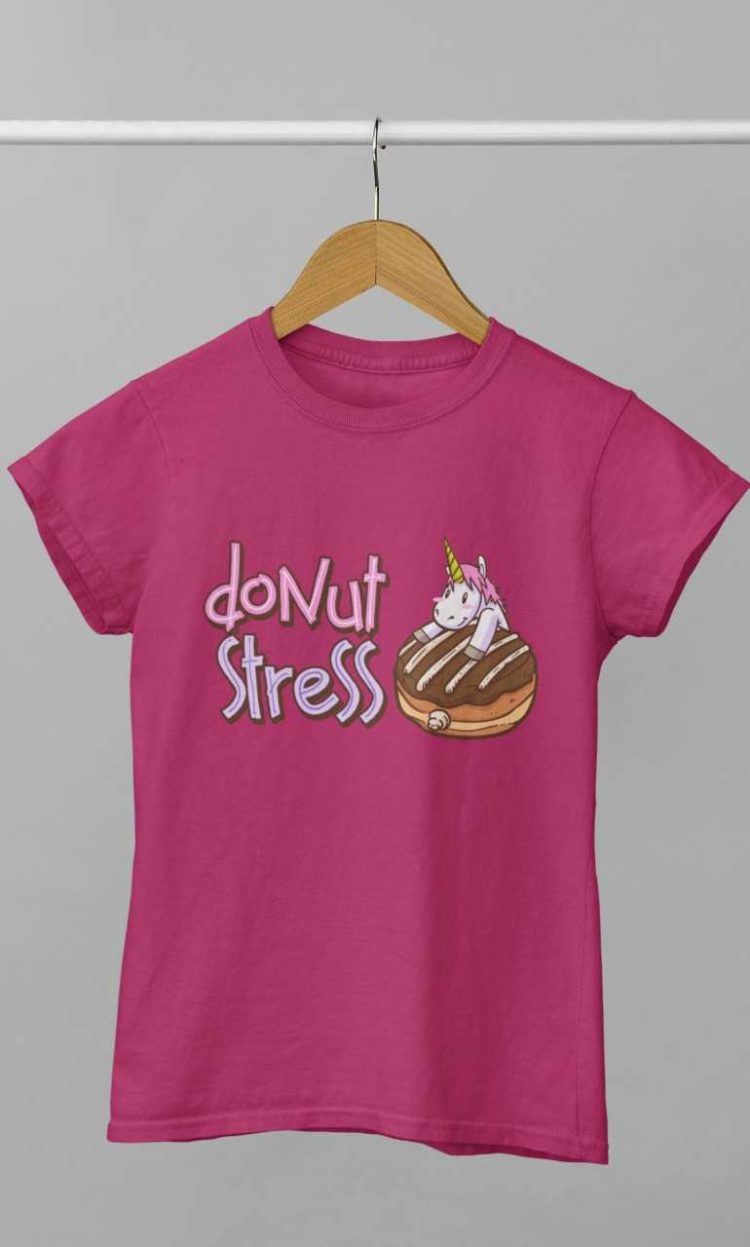 Dark pink Donut Stress Tshirt