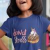 Girl playing a Deep blue Donut Stress Tshirt