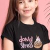 Sweet Girl in a Black Donut Stress Tshirt