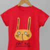 red tshirt with Cat saying Oh No!