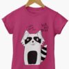 Dark Pink Funny Raccoon Tshirt