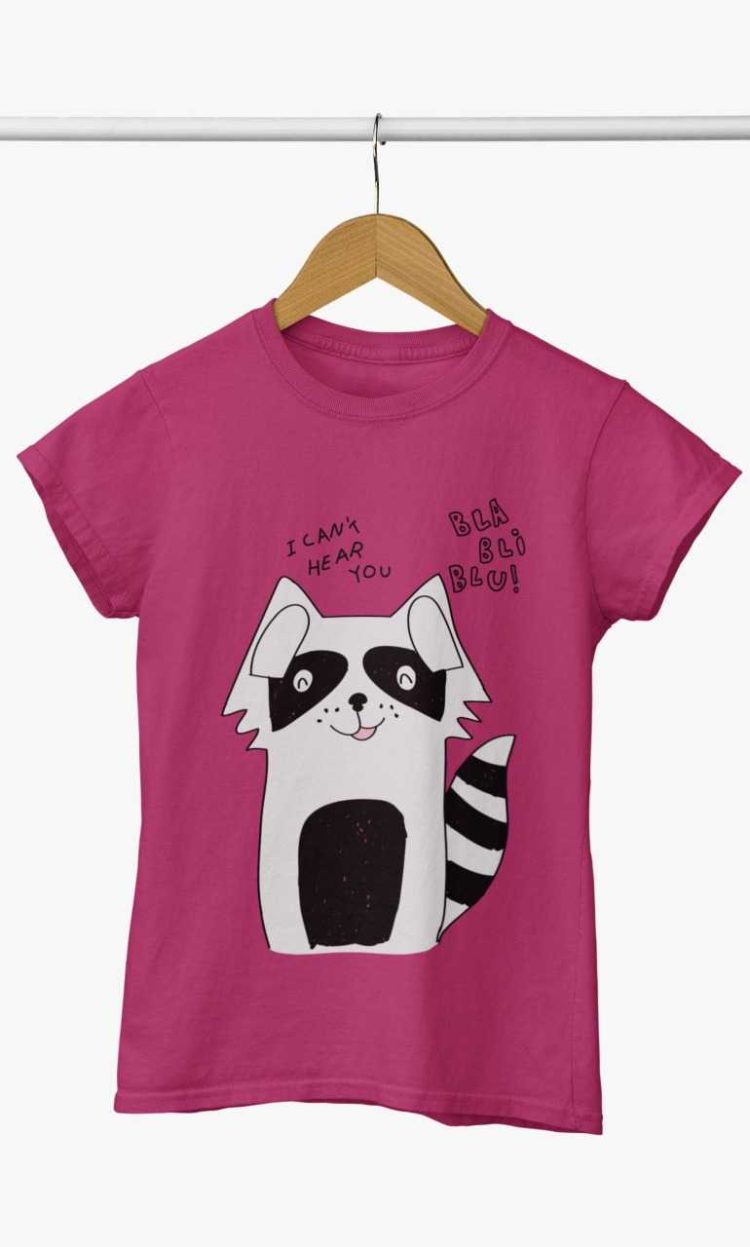 Dark Pink Funny Raccoon Tshirt