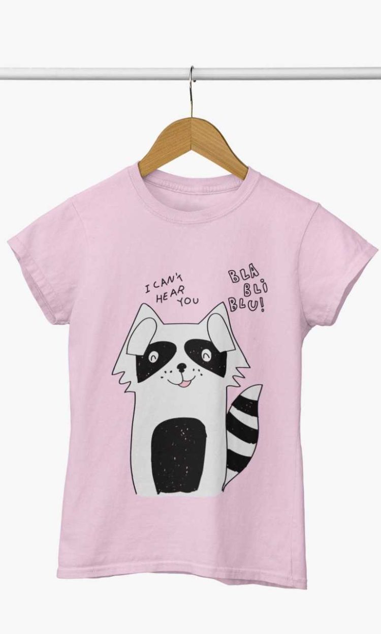Light pink Funny Raccoon Tshirt