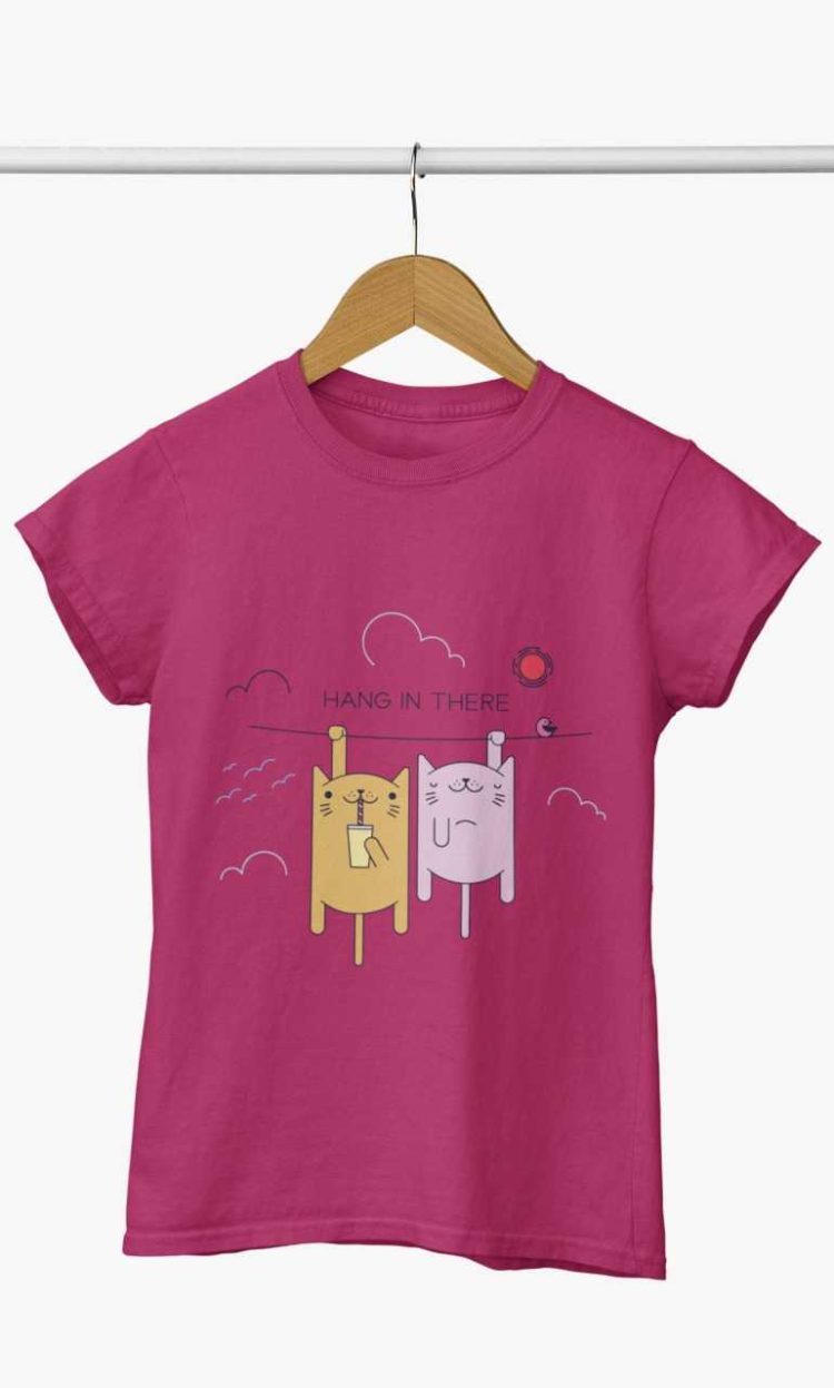 Hang In There Dark Pink Tshirt