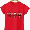 red tshirt with Three Wise Monkeys