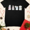 black tshirt with animals holding letter to santa