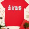 red tshirt with animals holding letter to santa