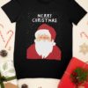 black tshirt with Santa and a Merry Christmas background