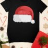 black tshirt with Santa Hat