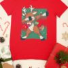 Reindeer dabbing on a red tshirt