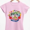 Tropical tours light pink tshirt
