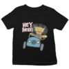 Black tshirt with Lion driving saying Hey there!