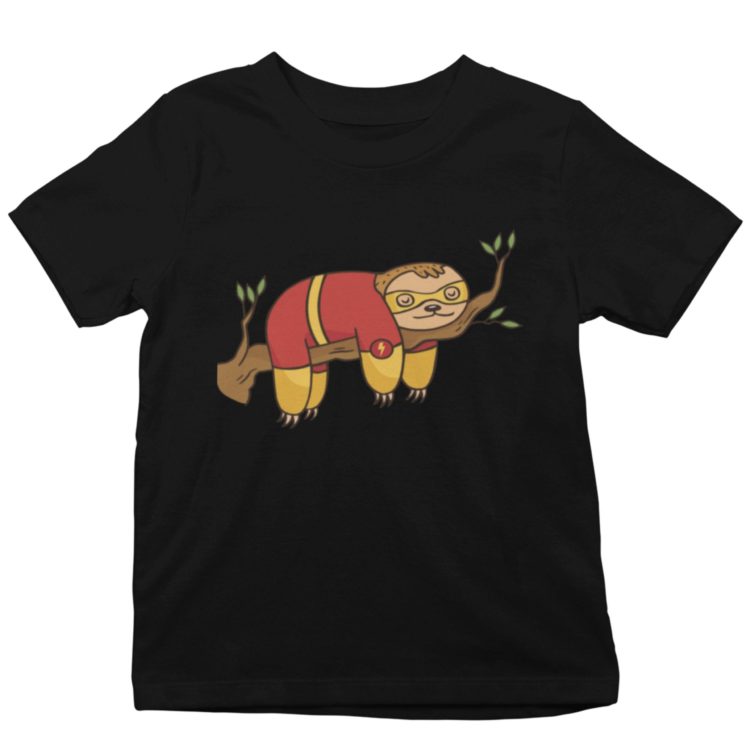 black Superhero Sloth Tshirt