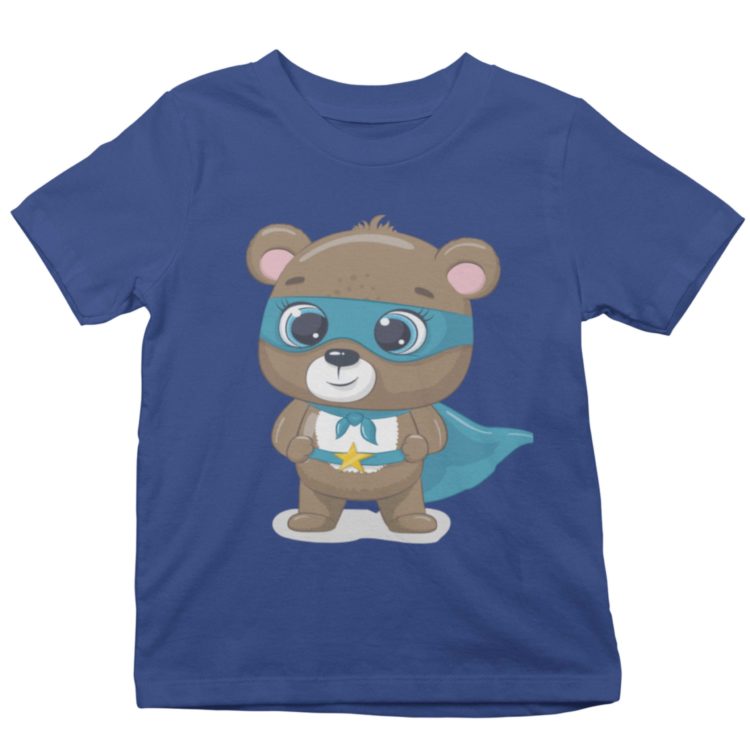 deep blue bear superhero tshirt