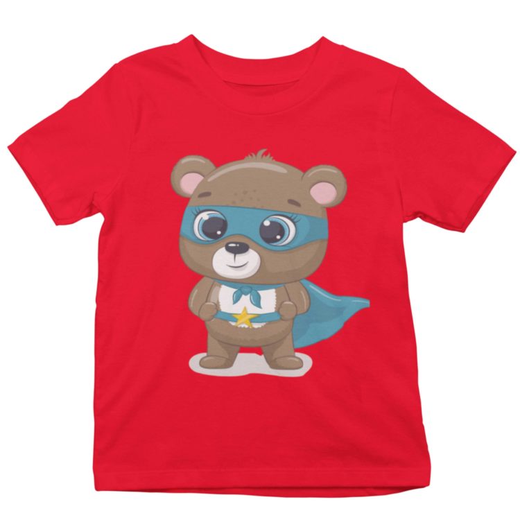 red bear superhero tshirt