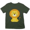 Olive green tshirt with a cute lion
