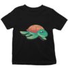 Black Tshirt with a Turtle Swimming
