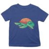 deep blue Tshirt with a Turtle Swimming