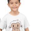 Cool Boy In A White Tshirt With A Monkey Face