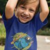 Cute Boy In A Deep Blue Ninja Sloth Tshirt