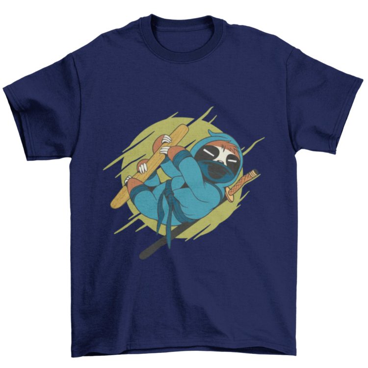 Navy Blue Ninja Sloth Tshirt