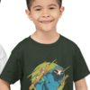 Sweet Boy In An Olive Green Ninja Sloth Tshirt