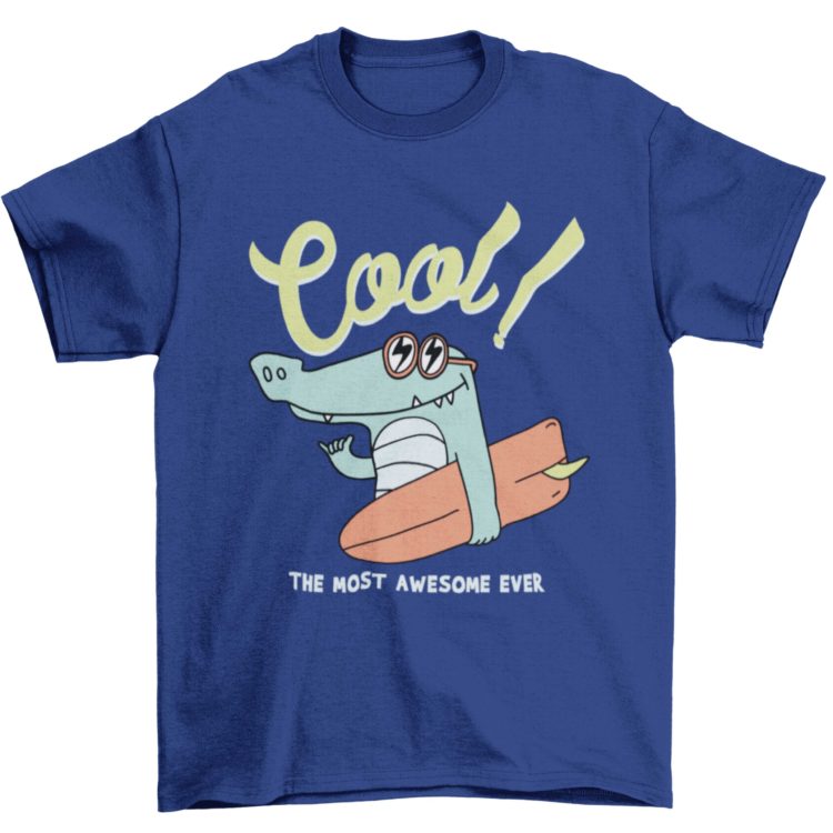 Deep Blue Cool Crocodile Tshirt