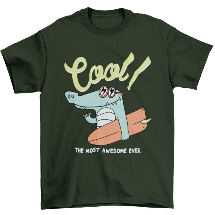 Olive Green Cool Crocodile Tshirt
