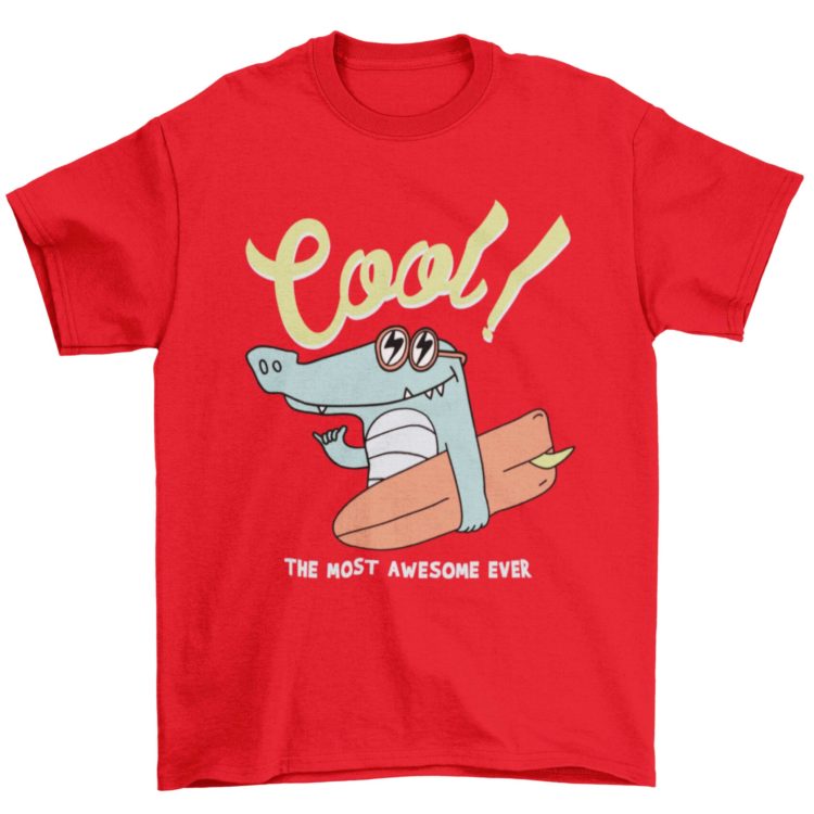 Red Cool Crocodile Tshirt