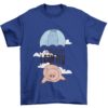 Pig In A Parachute Deep Blue Tshirt
