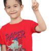 Smart Boy In A Dino Racer Red Tshirt
