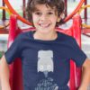Handsome Boy In A It's Happy Time Navy Blue Tshirt