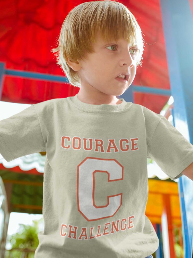 Little Boy In A Grey Courage Challenge Tshirt