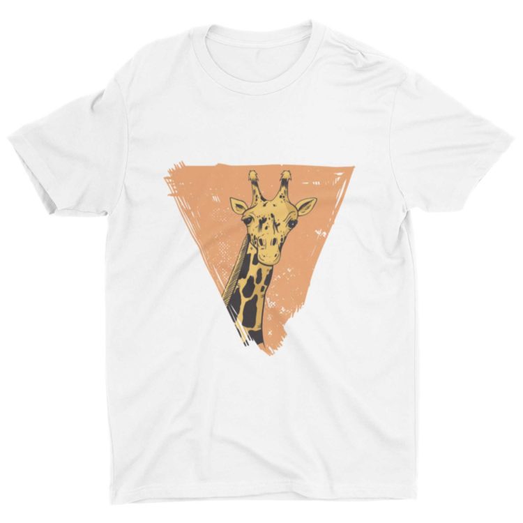 White Tshirt With A Giraffe In A Triangle design
