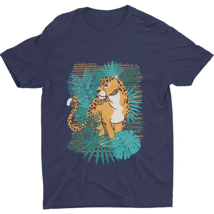 Navy Blue Tshirt With A Cheetah
