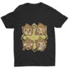 Black Tshirt With 4 Monkeys
