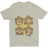 Grey Tshirt With 4 Monkeys