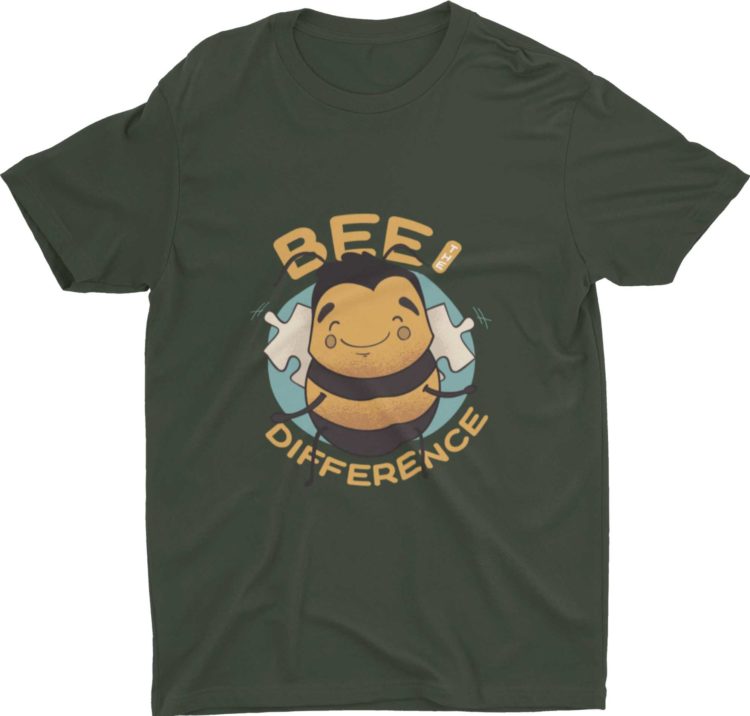 Olive Green Bee The Difference Tshirt