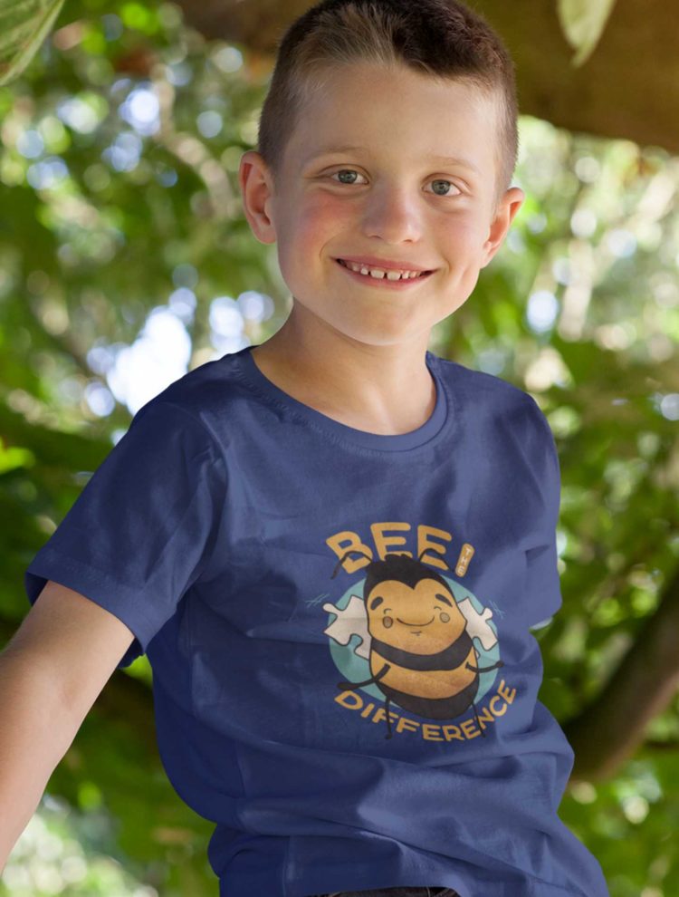 Sweet Boy In A Navy Blue Bee The Difference Tshirt