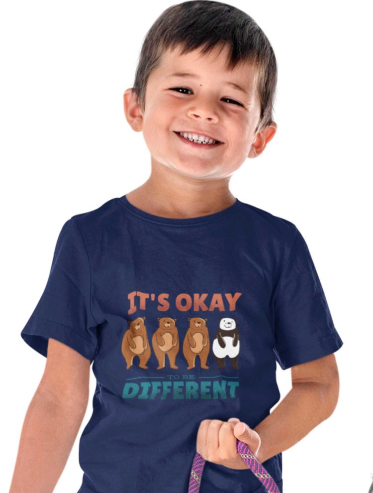 Sweet Boy In A Navy Blue Its Okay To Be Different Tshirt