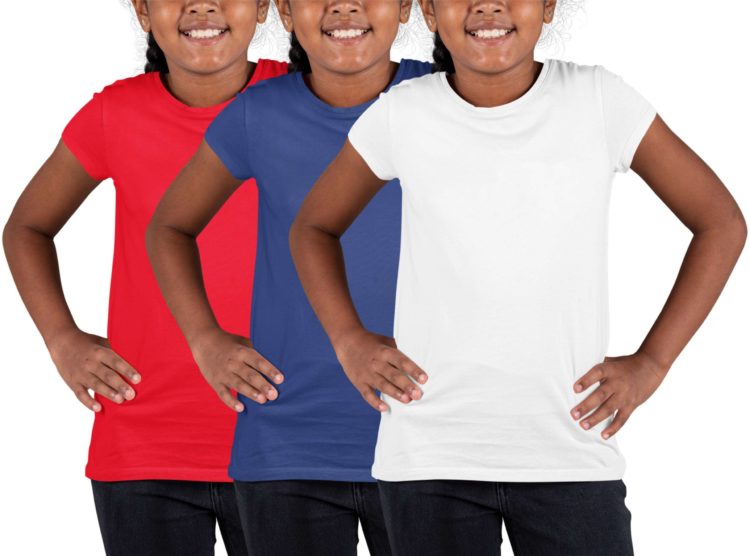 Pack of 3 cotton t-shirts for girls