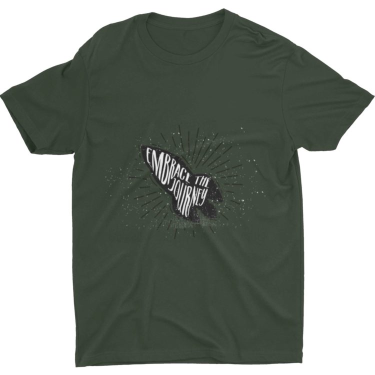 Olive Green Embrace The Journey Tshirt