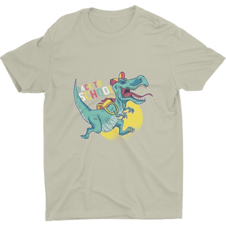 Dinosaur Back To School Grey Tshirt